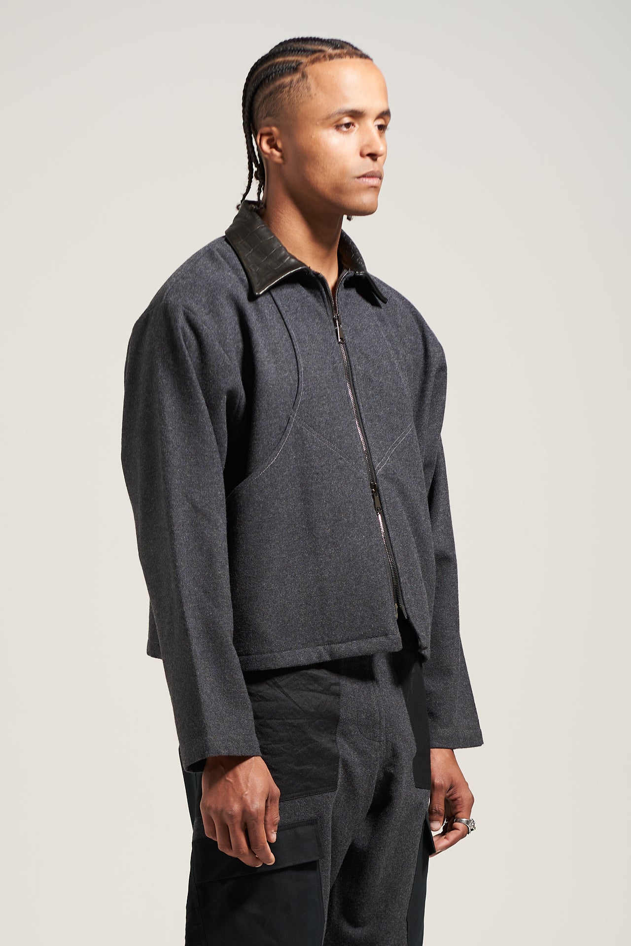 The Grey Wool Flight Jacket