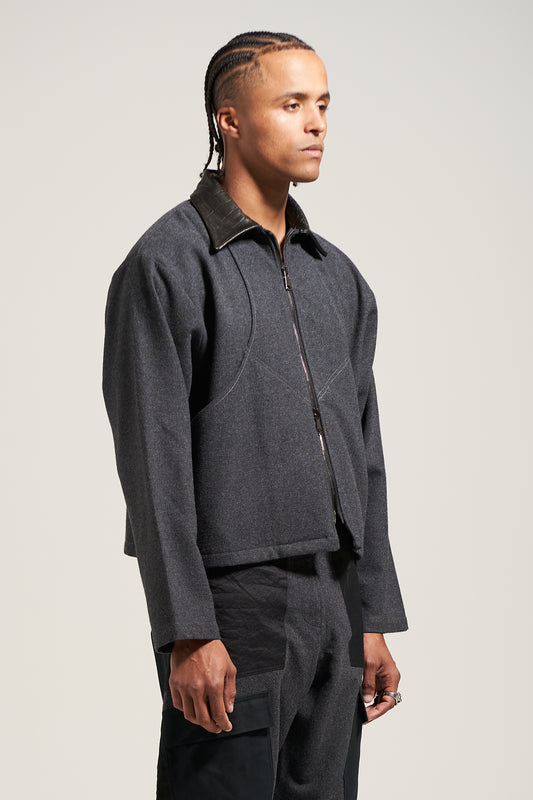 The Grey Wool Flight Jacket