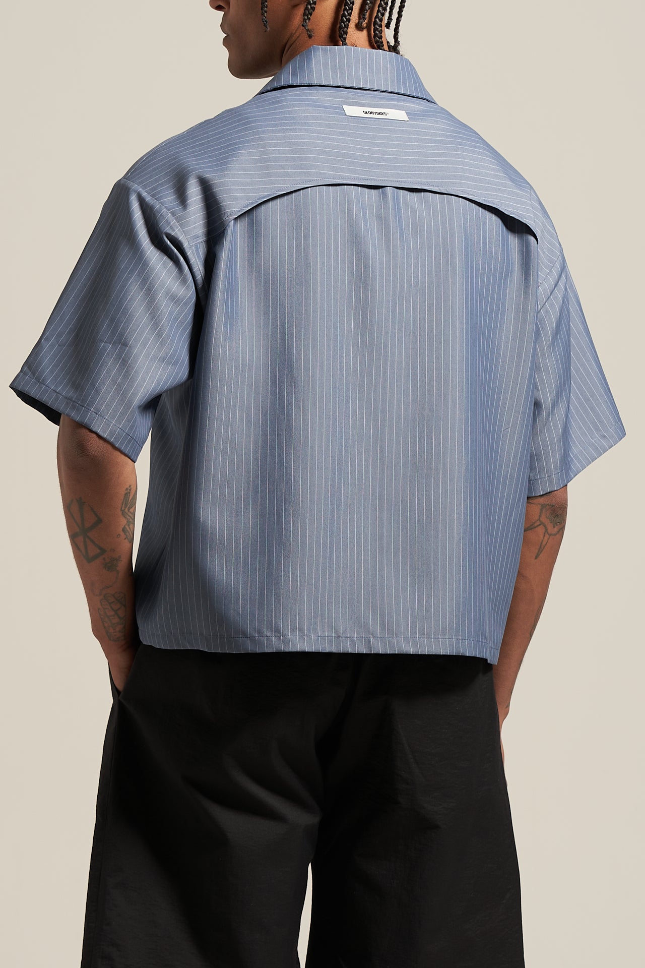 The Steel Pinstripe V-cut Shirt