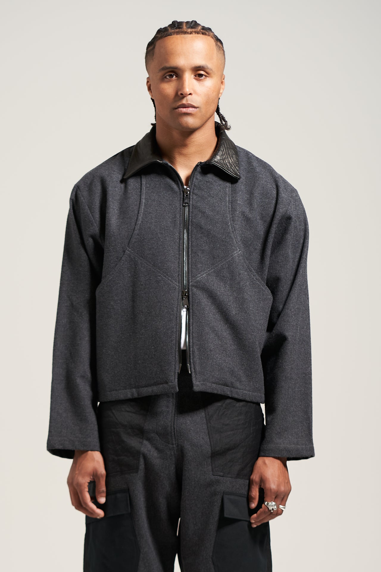 The Grey Wool Flight Jacket