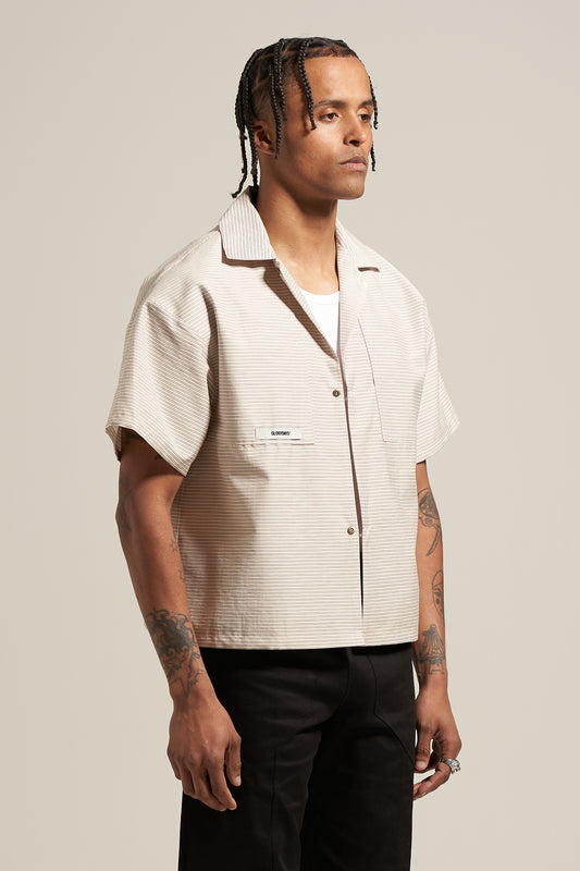 The Ivory Stripe Bowling Shirt