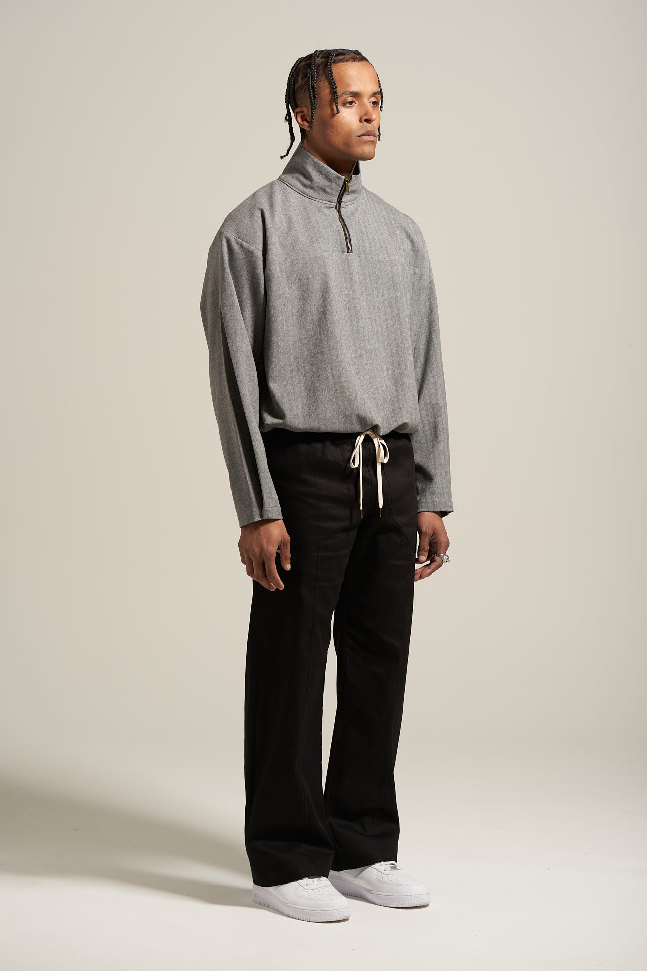 The Slate Herringbone Track Shirt
