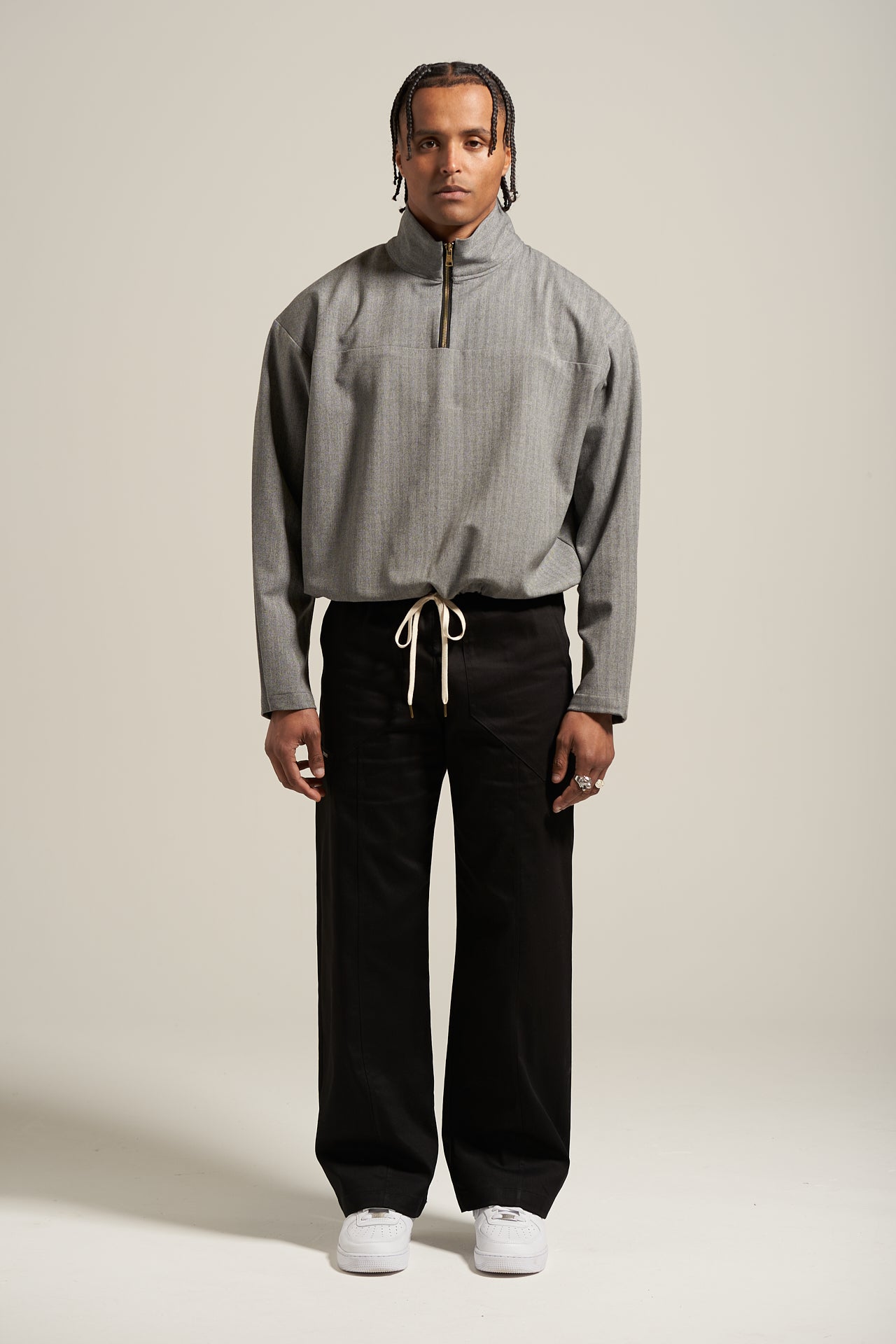 The Slate Herringbone Track Shirt