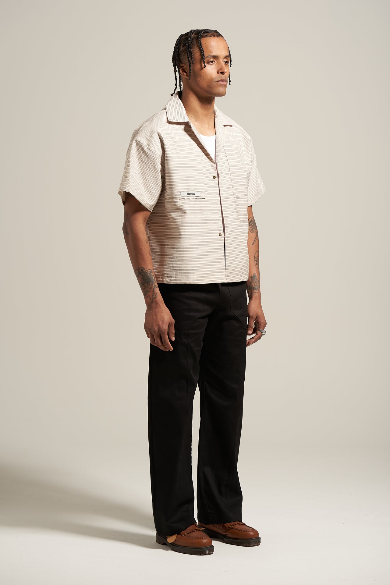 The Ivory Stripe Bowling Shirt