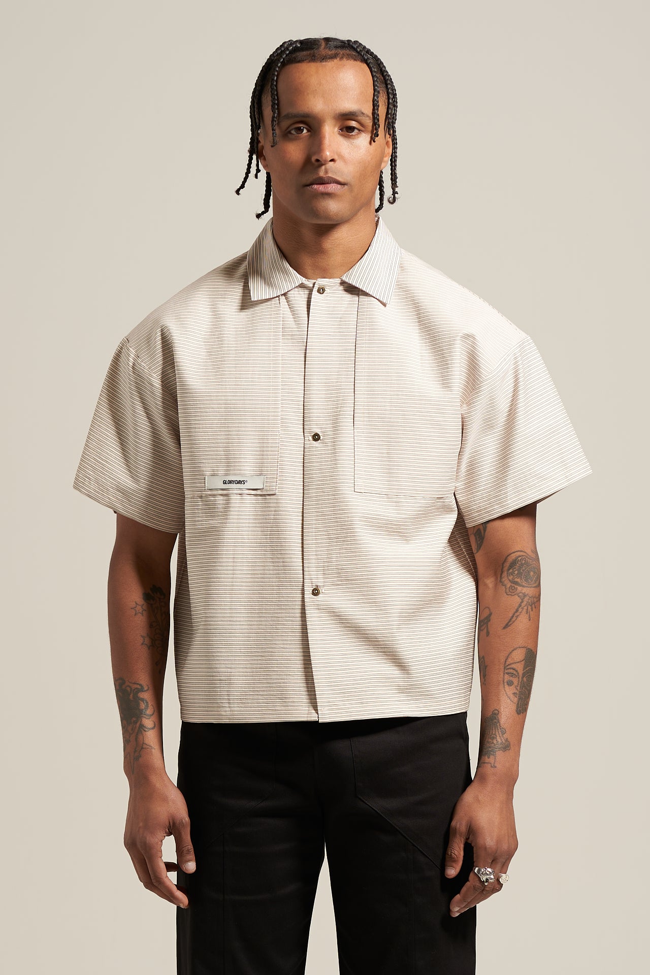 The Ivory Stripe Bowling Shirt