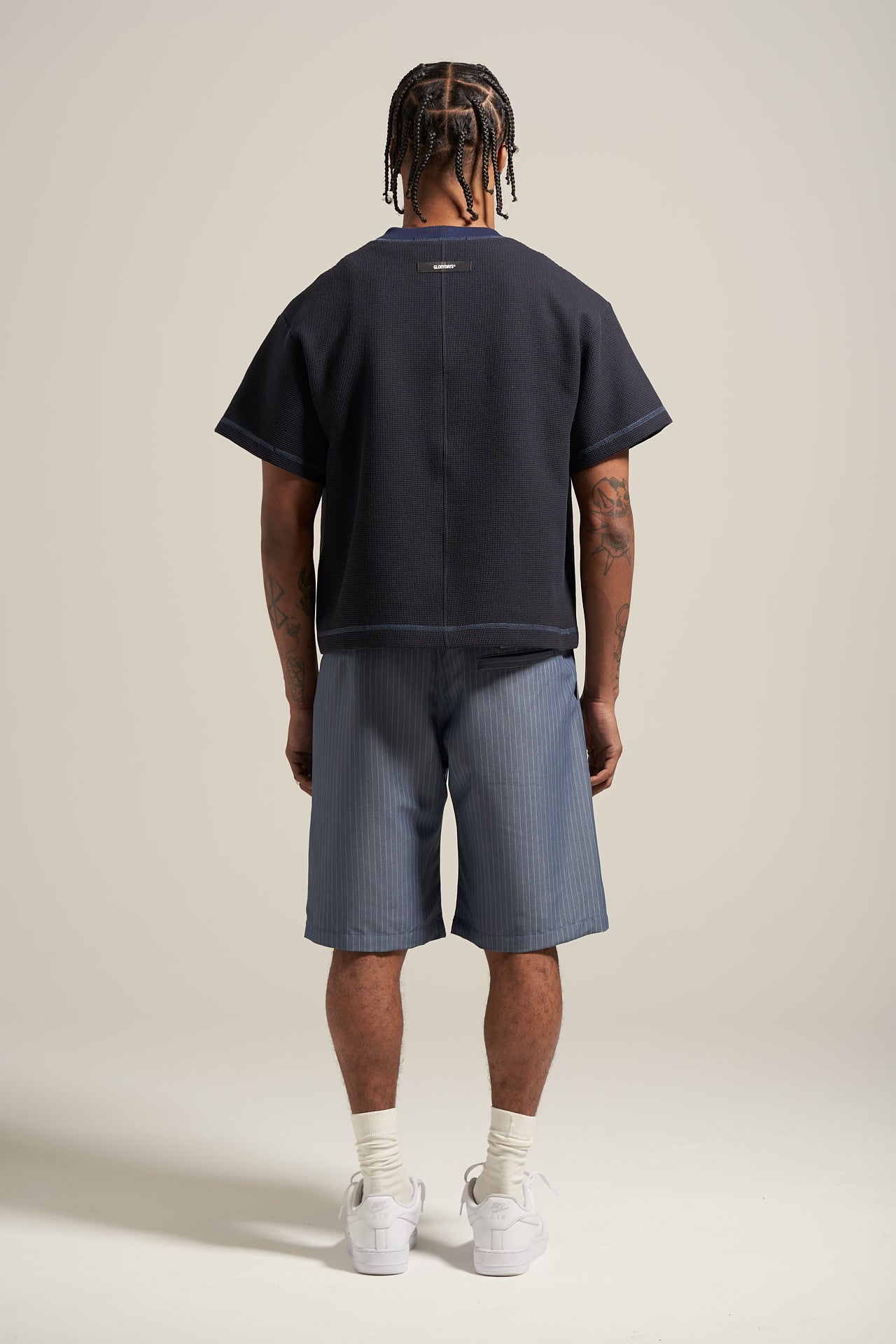 The Steel Pinstripe Flow Short