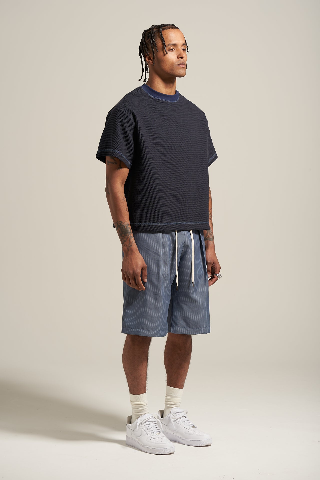 The Navy Waffle Tee