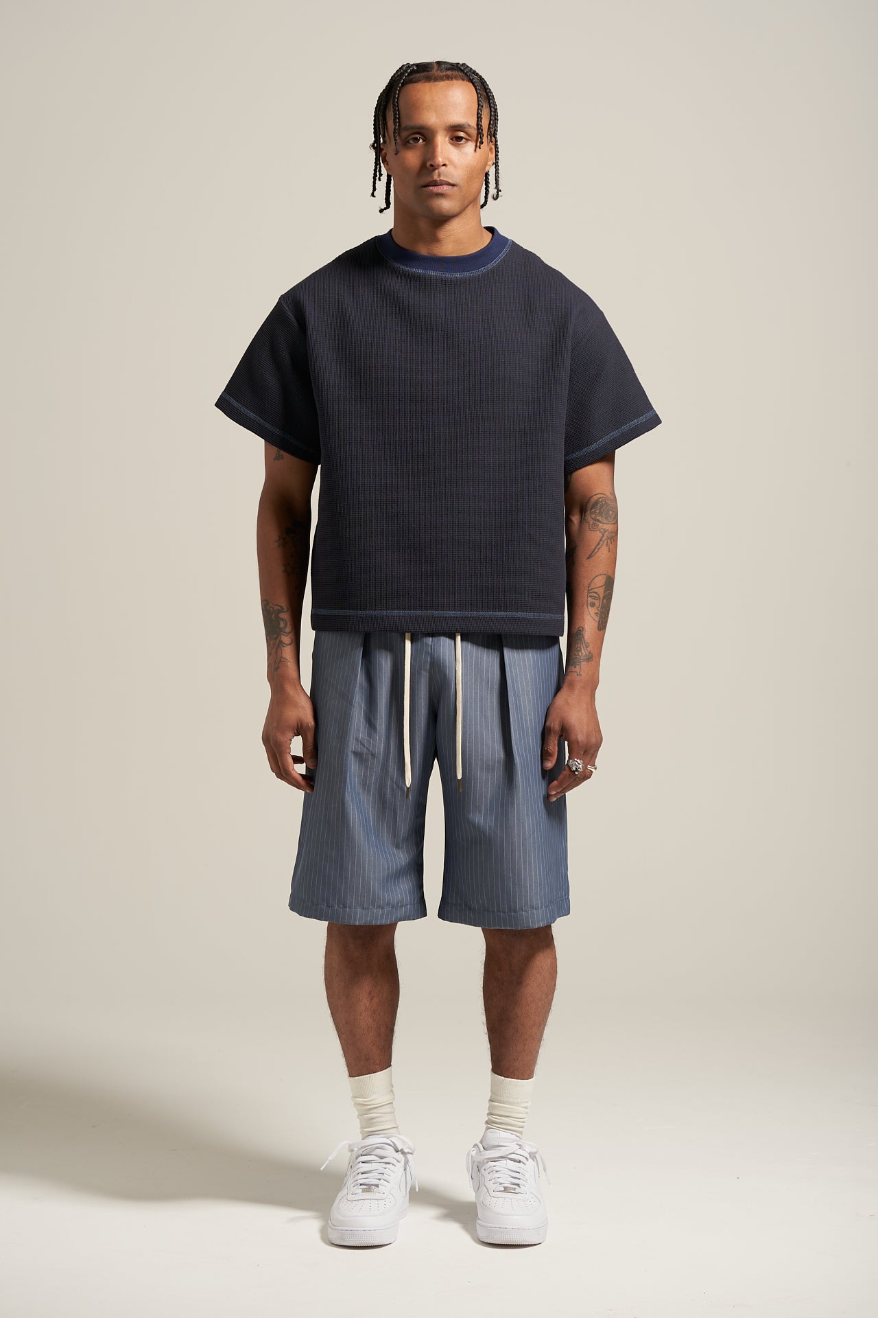 The Navy Waffle Tee