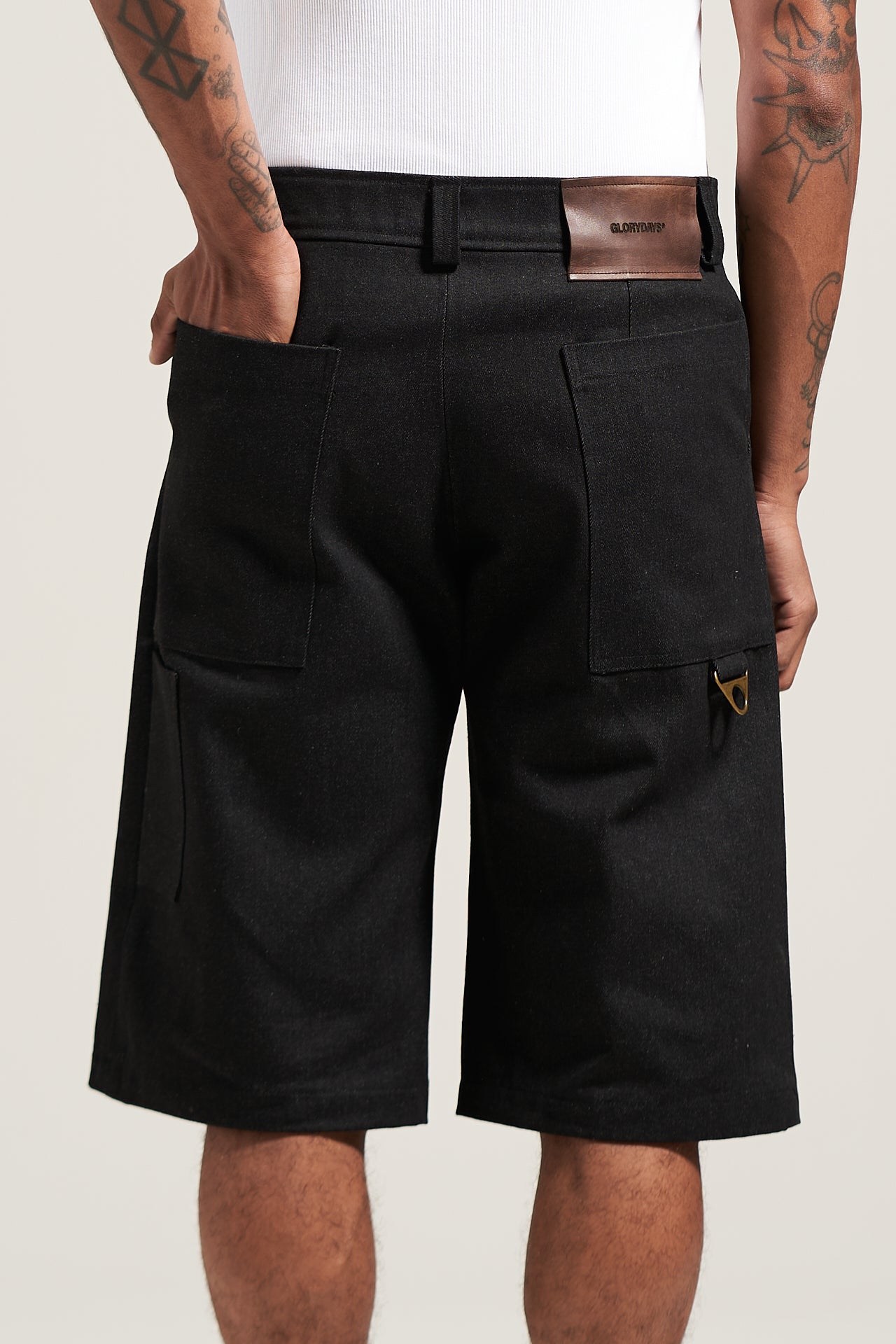 The Raw Denim Pleated Work Short