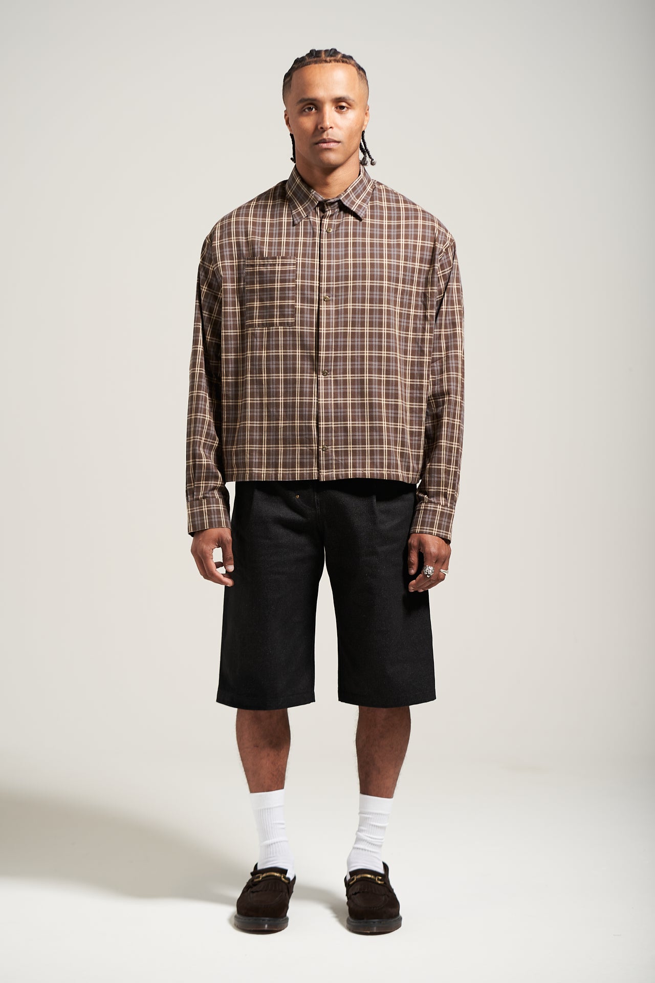 The Raw Denim Pleated Work Short