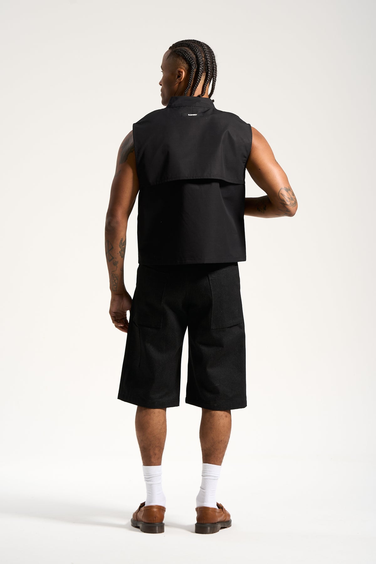 The Raw Denim Pleated Work Short