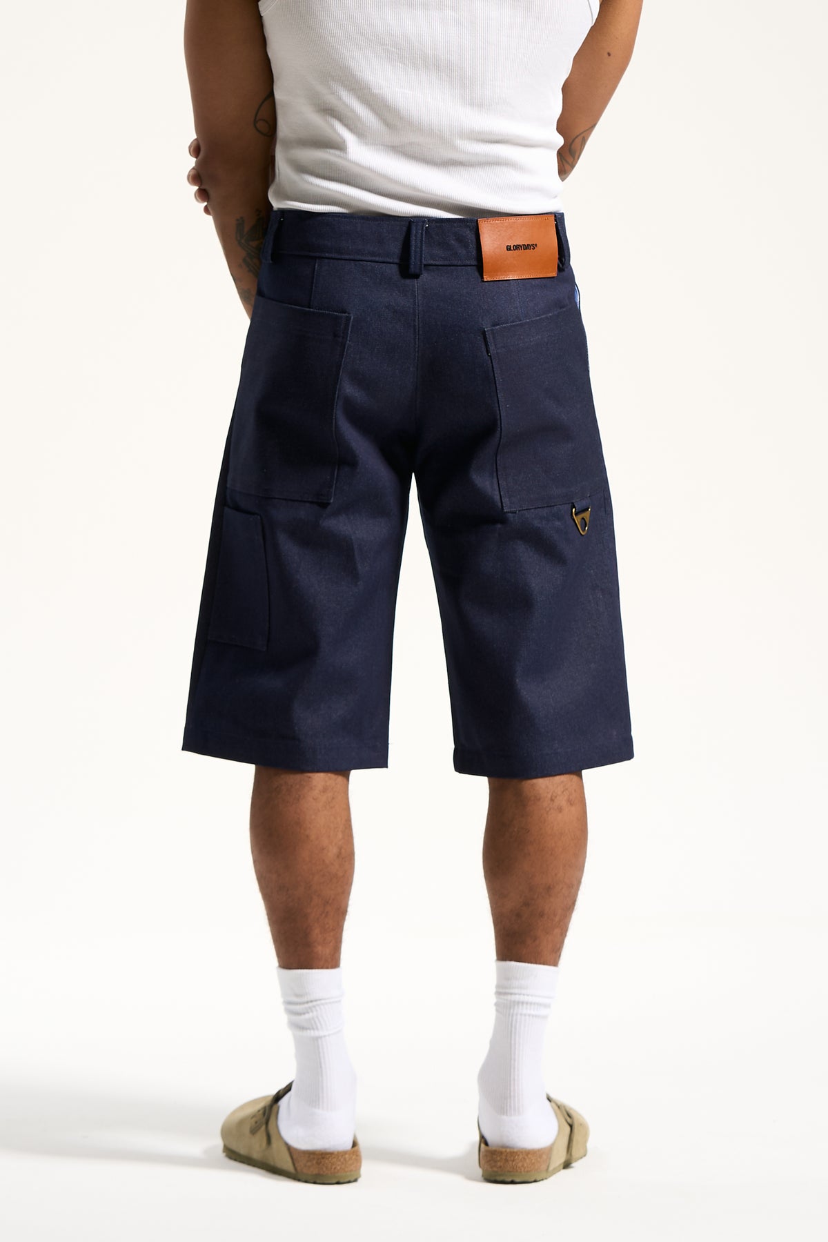 The Indigo Pleated Work Short