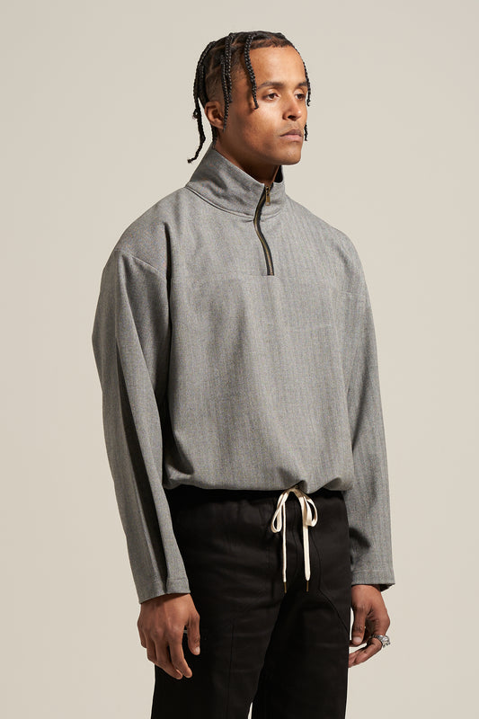 The Slate Herringbone Track Shirt